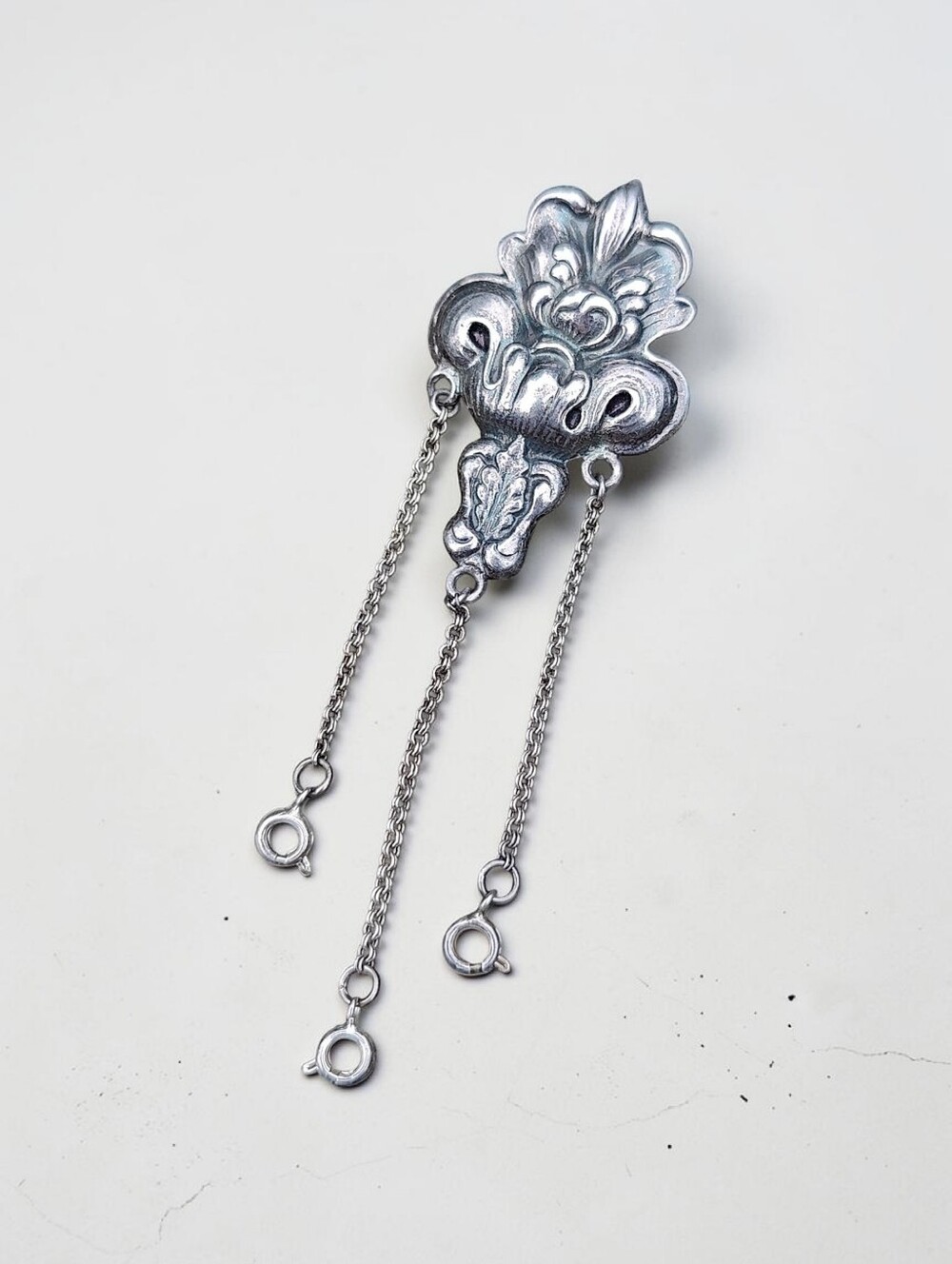 Antique Sterling Chatelaine Brooch